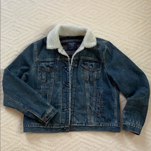 sherpa lined denim jacket abercrombie